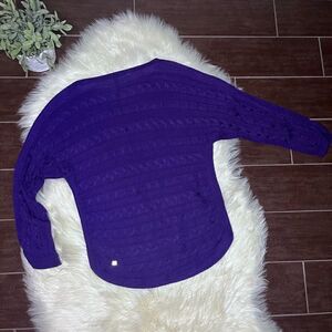 Lauren Ralph Lauren plum boat neck cable knit sweater sz Medium